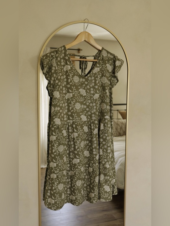 Devoted Dresses & Skirts - Olive Green Floral Dress